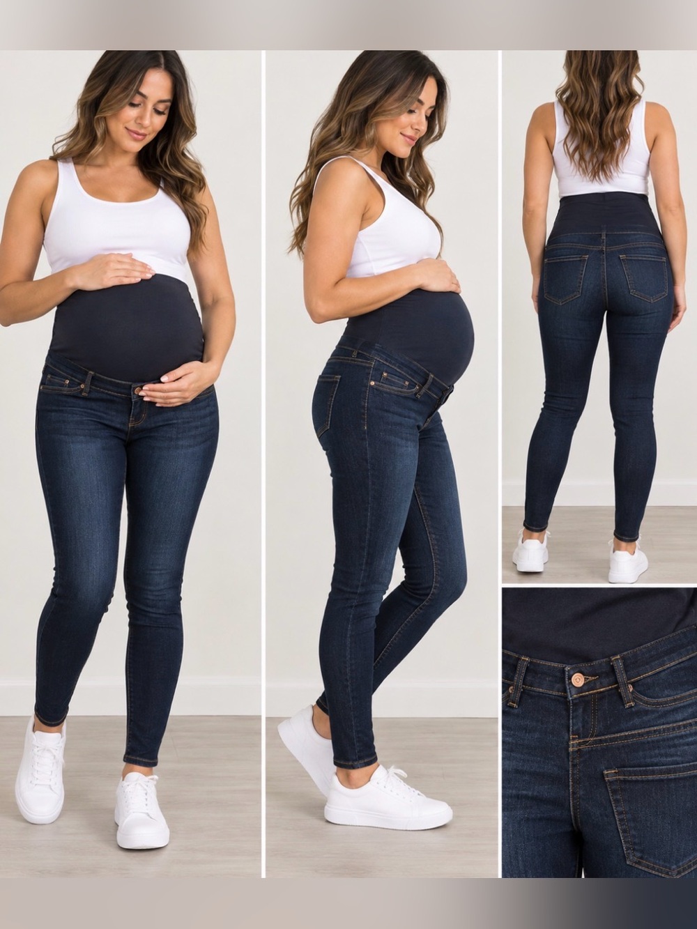 Old Navy Dark Blue Maternity Over-Belly Jeggings
